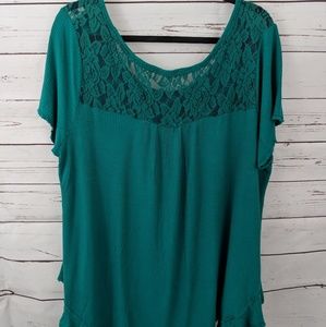 Anthropologie-Hint of mint lace top